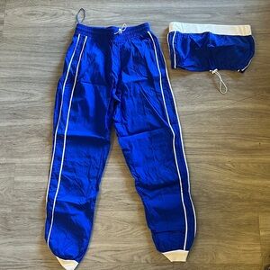 WINDBREAKER PANTS AND CROP TOP SET MATCHING SET